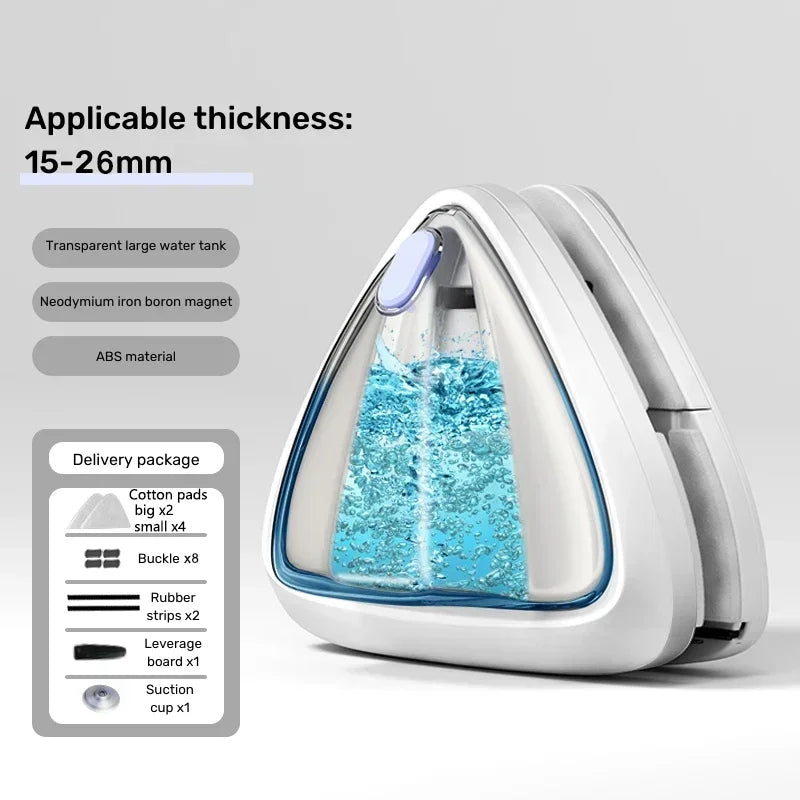 15-26mm Color Magnetic Double-Sided Window Cleaner – Adjustable Glass Wiper