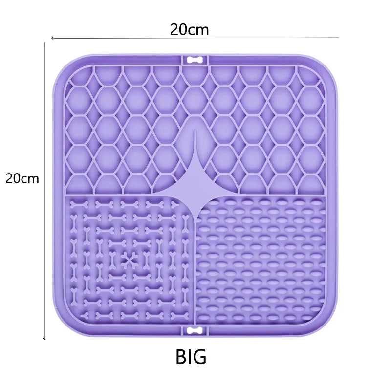 Purple(20x20cm) Color Pet Lick Mat Slow Feeder For Dogs And Cats – Anti-Choking