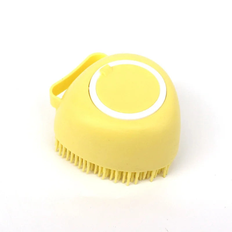 Yellow B Color Silicone Pet Bath Grooming Glove Brush – Gentle Massage