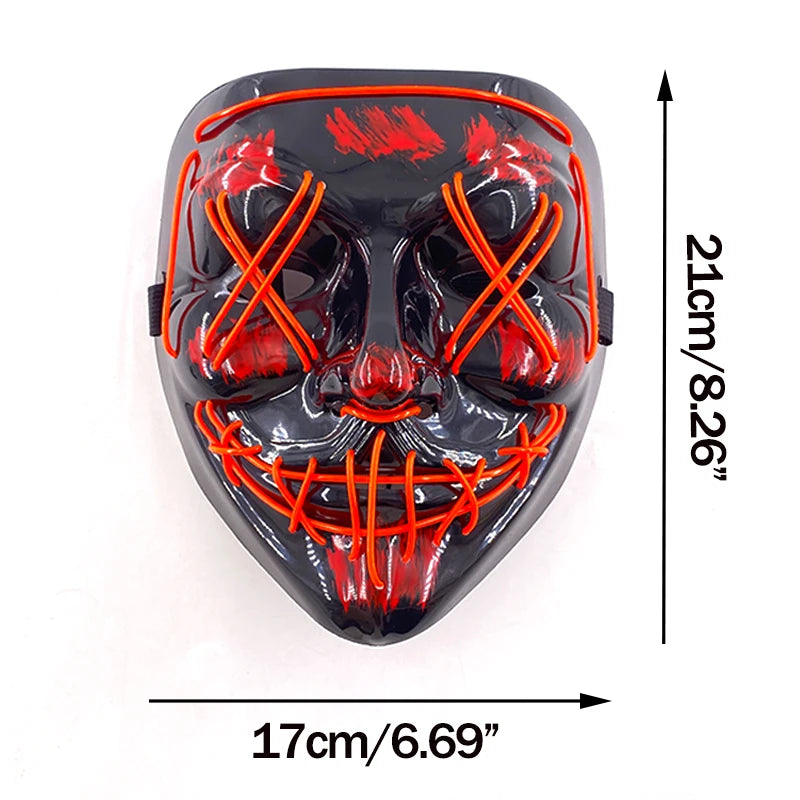 LED Purge Style Halloween Mask – Light Up Party Cosplay