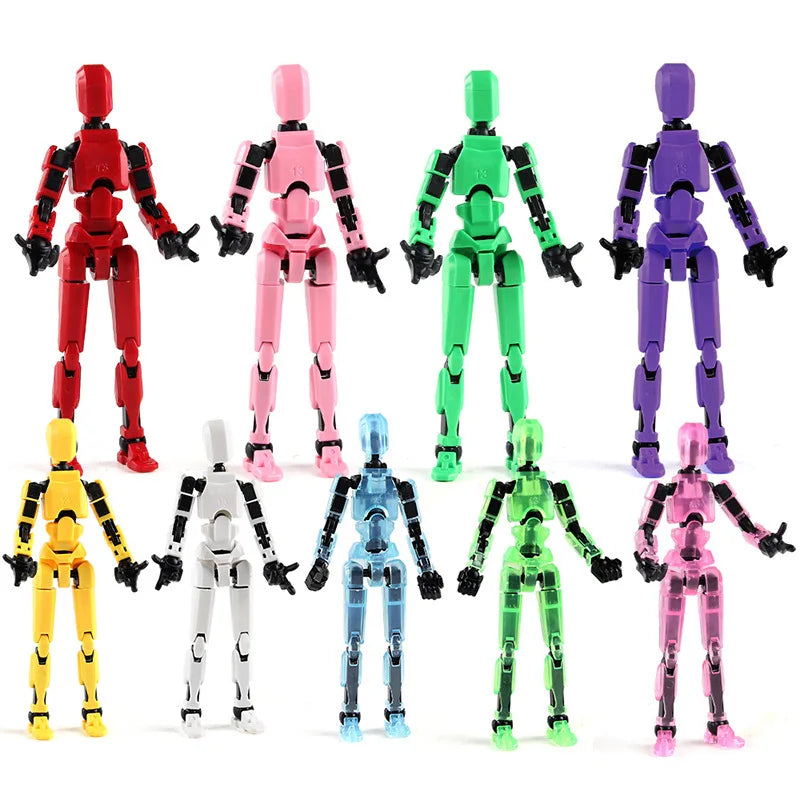 Poseable 13-Joint Robot Action Figure With Dog Companion
