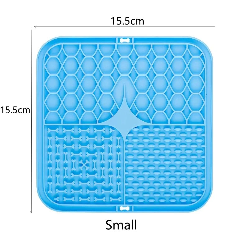 Blue(15.5x15.5cm) Color Pet Lick Mat Slow Feeder For Dogs And Cats – Anti-Choking