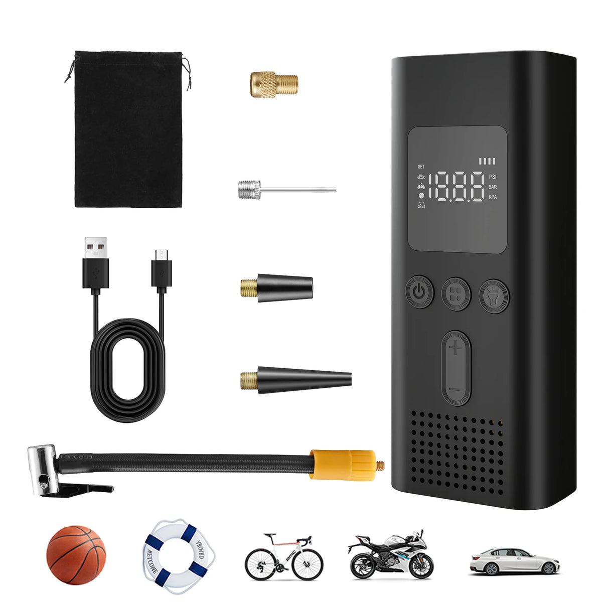 6000mAh Color Name Cordless Digital Tire Inflator Air Pump 150 PSI