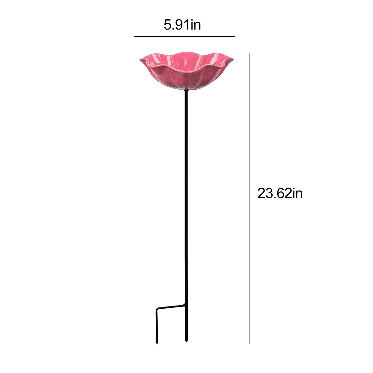 G Color Metal Flower Bird Bath Stake – Pollinator Water Feeder