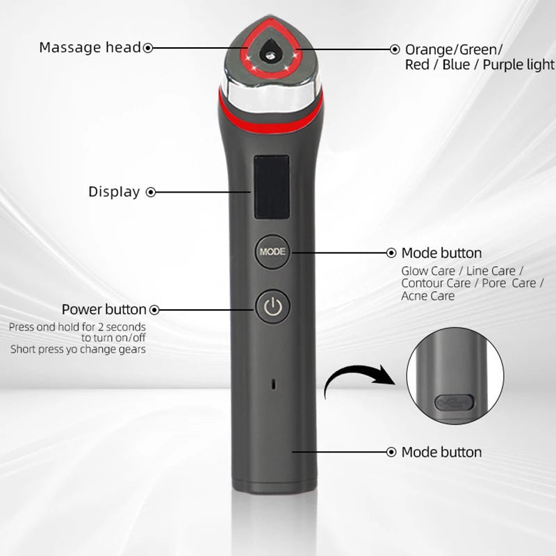 LED Facial Lifting Device – 5-Mode Skin Firming & Pore Care