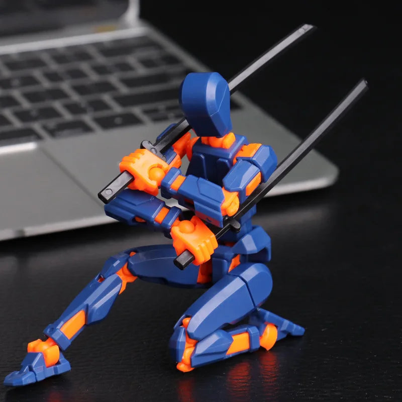 Poseable 13-Joint Robot Action Figure With Dog Companion