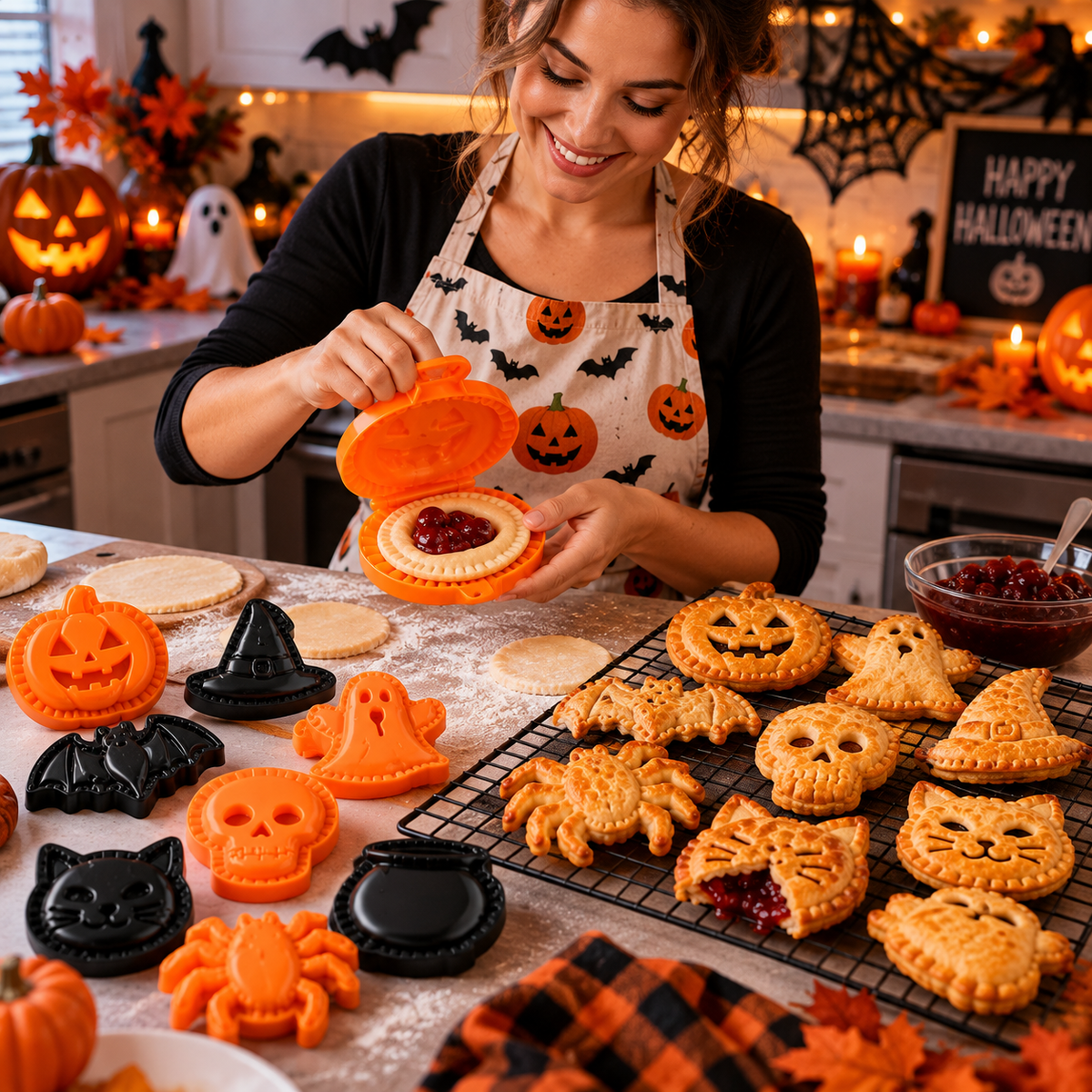 Halloween Hand Pie Mold Set – All 8 Spooky Shapes Included 🎃